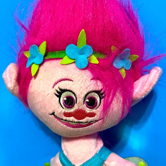 TROLLS DREAMWORKS POPPY TALKING TROLL 2015 PLUSH BY HASBRO WORKS!  14” - Picture 5 of 13